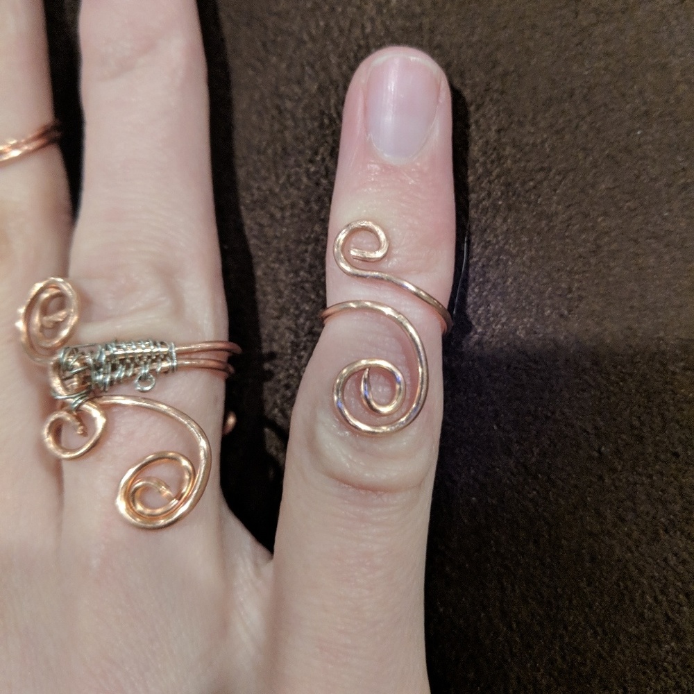 Handmade Copper Ring Set - Picture 3 of 4